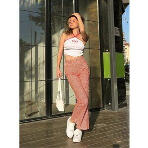 The Ragged Priest High Waisted Straight Leg Jean And Cut Off Hem Size 24